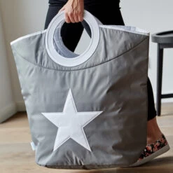 Grey Laundry Bag - Star