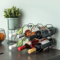 Folding Honeycomb Wine Rack - Grey