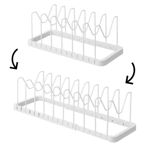 Extendable Pan Lid And Frying Pan Organiser - White 5 Extendable Pan Lid And Frying Pan Organiser - White - Image 5