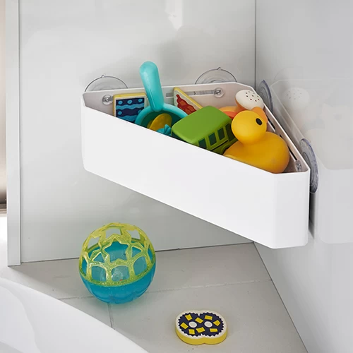 Corner Suction Shower Caddy - White 2 Corner Suction Shower Caddy - White - Image 2