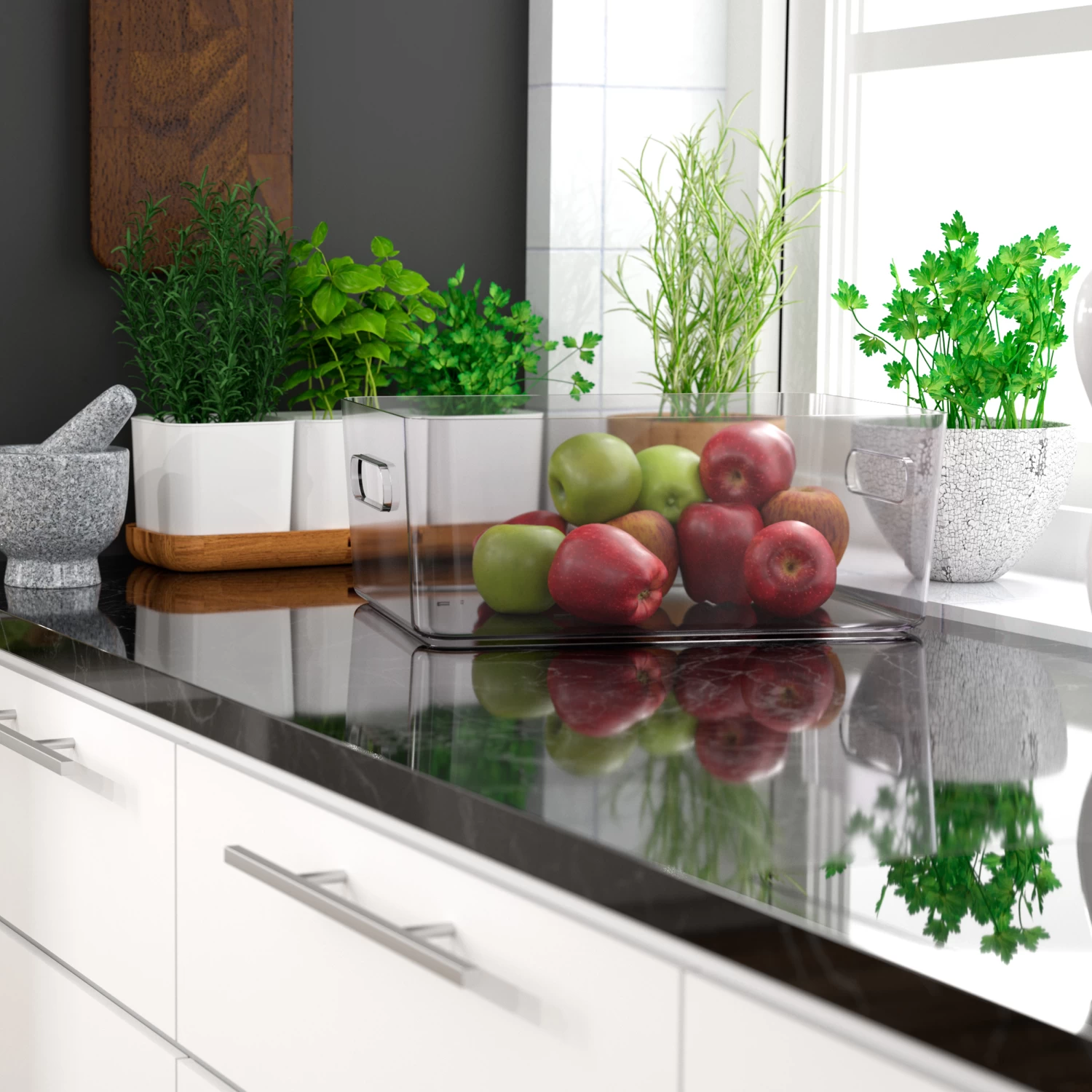 Stacking Lidded Fridge Storage Box - Large - Clear 2 Stacking Lidded Fridge Storage Box - Large - Clear - Image 2