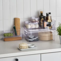 Stacking Lidded Fridge Storage Box - Large - Clear 9 Stacking Lidded Fridge Storage Box - Large - Clear -Home Essentials Shop pic 9033 3 60c9d8b7219f0