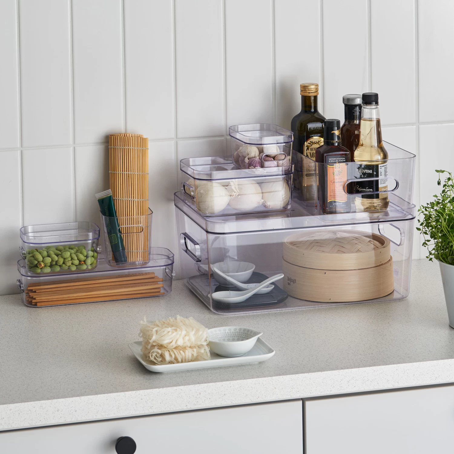 Stacking Lidded Fridge Storage Box - Large - Clear 3 Stacking Lidded Fridge Storage Box - Large - Clear - Image 3