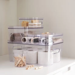 Stacking Lidded Fridge Storage Box - Large - Clear 12 Stacking Lidded Fridge Storage Box - Large - Clear -Home Essentials Shop pic 9033 3 629f0cc2b918b