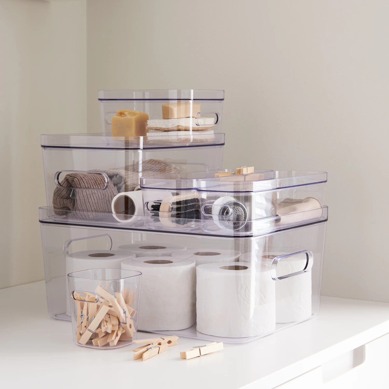 Stacking Lidded Fridge Storage Box - Large - Clear 6 Stacking Lidded Fridge Storage Box - Large - Clear - Image 6