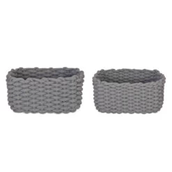 Set Of 2 Chunky Knit Baskets - Chesil - Grey -Home Essentials Shop pic 9108 3 5f9c3ff2878f0