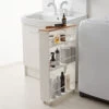 Slimline Bathroom Trolley - Wood Topped