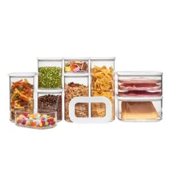 9 X Clear Kitchen Storage Canisters