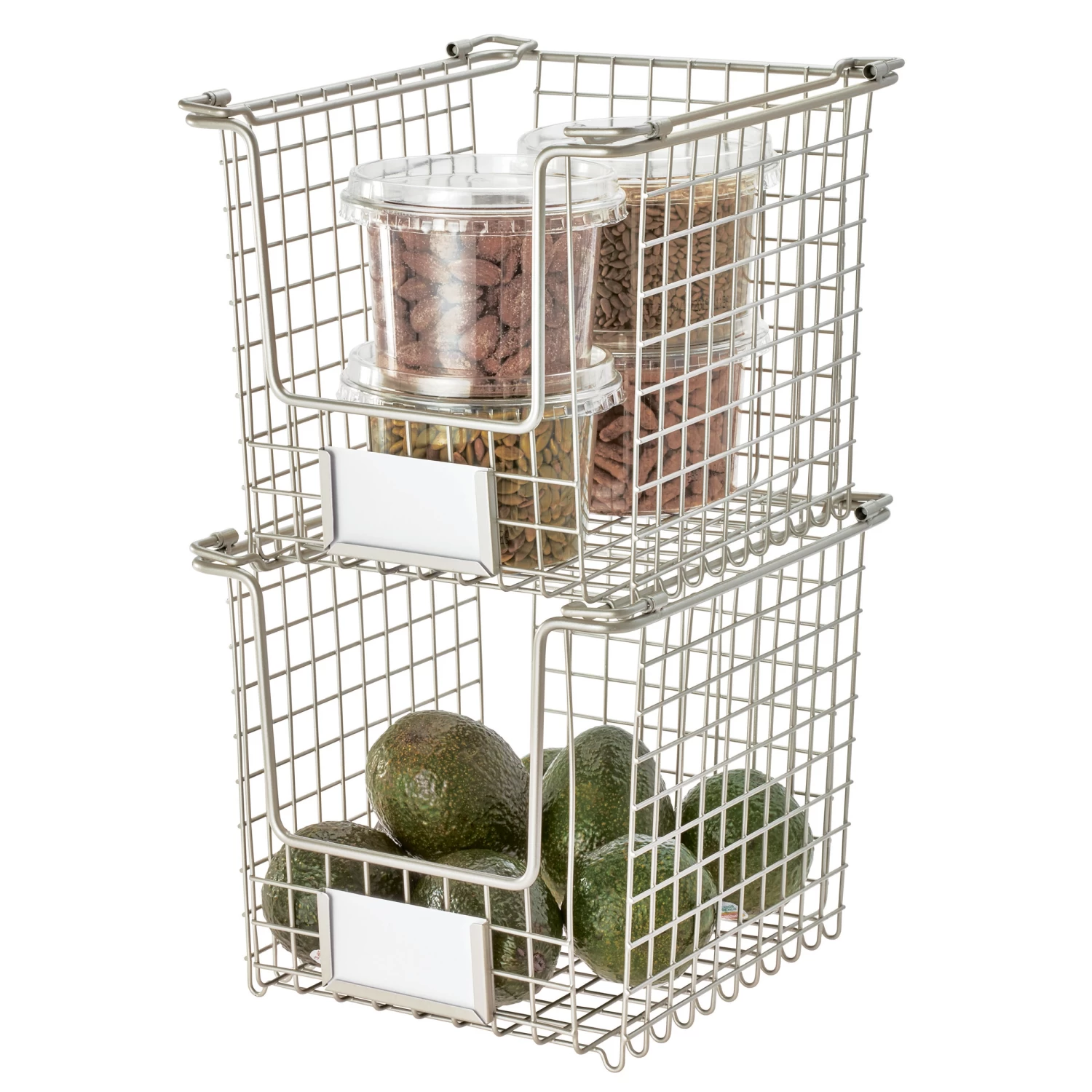 Stackable Pantry Basket With Label Holder - Classico 3 Stackable Pantry Basket With Label Holder - Classico - Image 3