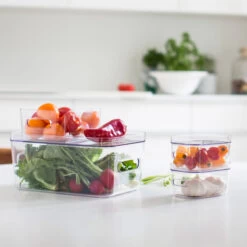 Stacking Lidded Fridge Storage Box Bundle - Clear -Home Essentials Shop pic 9377 3 602fe0e91e31f