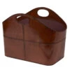 Leather Storage Basket - Curved