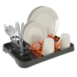 Dish Drainer - Orange And Grey