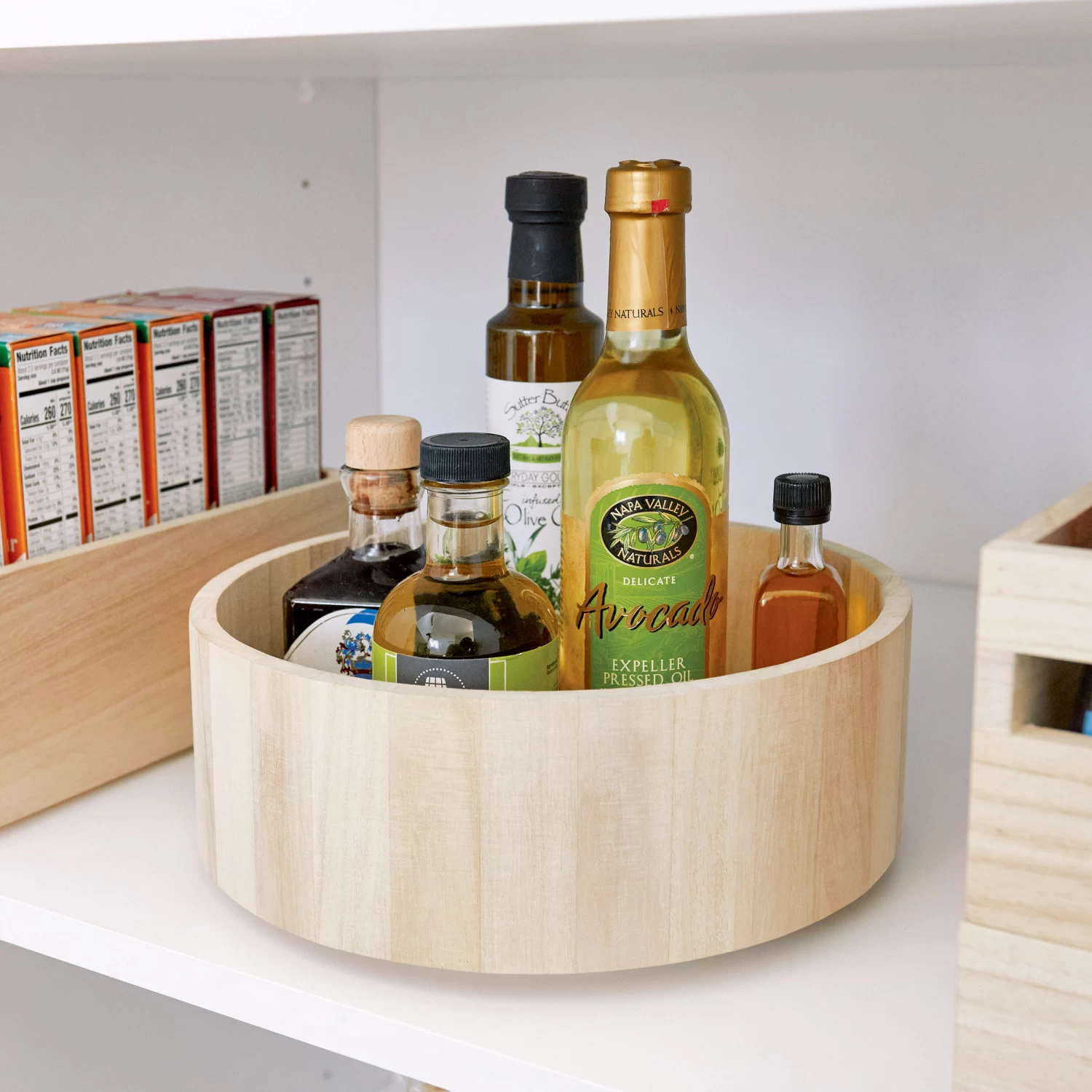 Rotating Cupboard Organiser Tall - Wooden 1 Rotating Cupboard Organiser Tall - Wooden