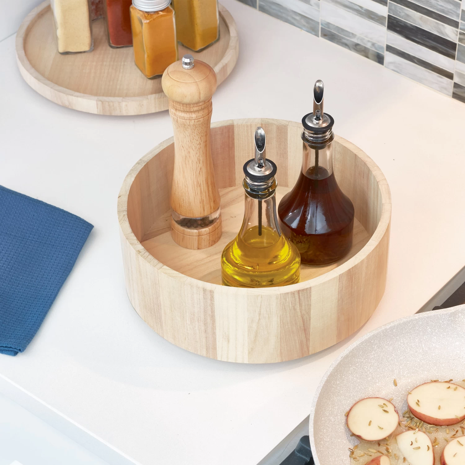 Rotating Cupboard Organiser Tall - Wooden 3 Rotating Cupboard Organiser Tall - Wooden - Image 3