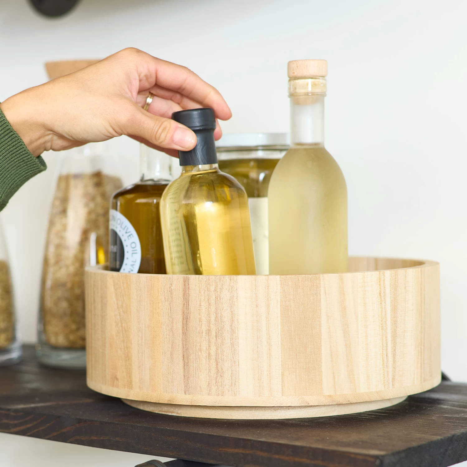 Rotating Cupboard Organiser Tall - Wooden 2 Rotating Cupboard Organiser Tall - Wooden - Image 2