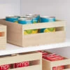 Wooden Pantry Storage Bin With Handle - Square