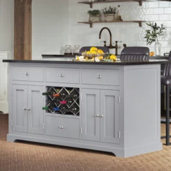 Kitchen Island - Grey - White Marble Top -Home Essentials Shop pic 9510 2 608c1009e1085