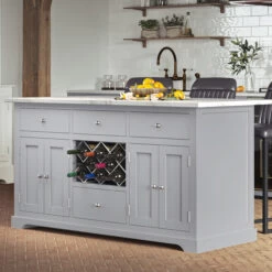 Kitchen Island - Grey - White Marble Top -Home Essentials Shop pic 9510 3 608c1045a2a93