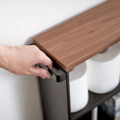 Bathroom Storage Unit On Castors - Slimline - Black -Home Essentials Shop pic 9528 3 60b8f4da593d5