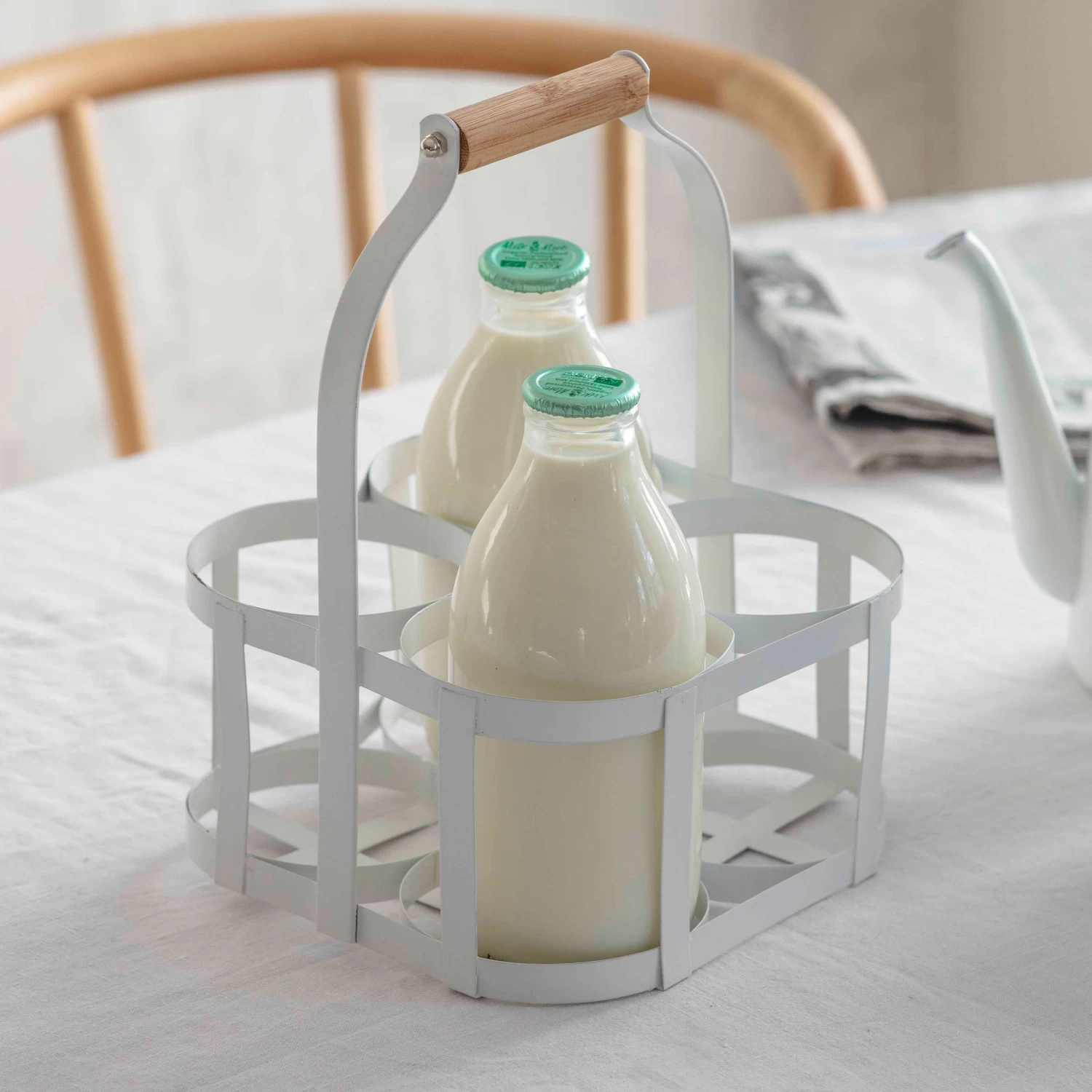 Milk Bottle Holder - Portland - White 2 Milk Bottle Holder - Portland - White - Image 2