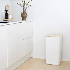 Slimline Recycle Bin - SmartStore Collect - Black Bin With Birch Lid -Home Essentials Shop pic 9625 3 60eecfe9a995d