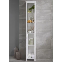 Bathroom Tallboy Storage Unit - Rafia - Grey -Home Essentials Shop pic 9635 3 61015de04883c