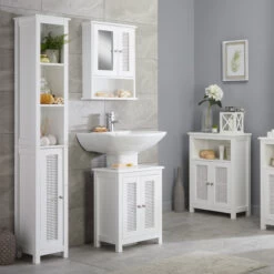 Bathroom Tallboy Storage Unit - Rafia - Grey -Home Essentials Shop pic 9635 3 612610dab4684