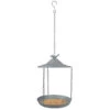 Decorative Hanging Bird Feeder - Grey Metal