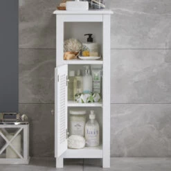 Bathroom Storage Cabinet - Rafia - White -Home Essentials Shop pic 9695 3 612512839bbde