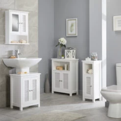 Bathroom Storage Cabinet - Rafia - White -Home Essentials Shop pic 9695 3 615ea7cfcd7c9
