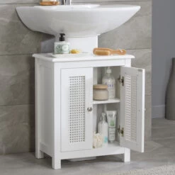 Under Sink Storage Cabinet - Rafia - White -Home Essentials Shop pic 9696 3 61261000c8951