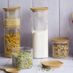 Glass Storage Canister With Bamboo Lid - 800ml
