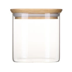 Glass Storage Canister With Bamboo Lid - 800ml -Home Essentials Shop pic 9760 3 6166c5412730d