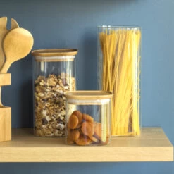 Glass Storage Canister With Bamboo Lid - 1400ml