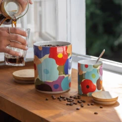 Porcelain Canister With Bamboo Lid - Small - Costa -Home Essentials Shop pic 9924 3 624efae68127e