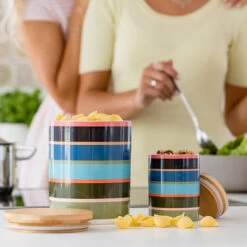 Porcelain Canister With Bamboo Lid - Small - Costa -Home Essentials Shop pic 9924 3 624efafa6f9af