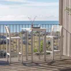 2 Seater High Bar Set - Winbourne - Whitewash -Home Essentials Shop pic 9948 3 6243110f40a99