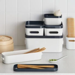 Stacking Lidded Storage Box Bundle - Grey & White -Home Essentials Shop pic 9983 3 624ed3c699d85