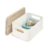 Handled Storage Bin With Lid - Rectangular - White