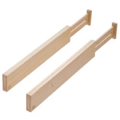 Set Of 2 Expandable Drawer Organisers - Wooden - 6.4cm High