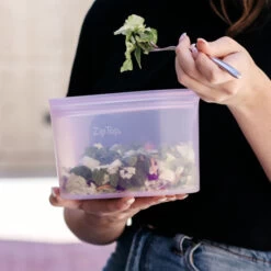 Reusable Zip Top Food Storage Container - 940ml - Lavender
