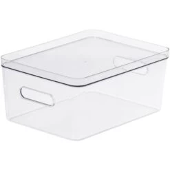 Stacking Lidded Fridge Storage Box - Large - Clear
