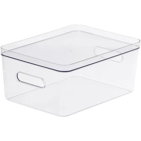 Stacking Lidded Fridge Storage Box - Large - Clear 1 Stacking Lidded Fridge Storage Box - Large - Clear