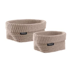 Crochet Storage Baskets - Set Of 2 - Moonbeam