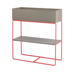 Console Table - Dark Grey & Coral