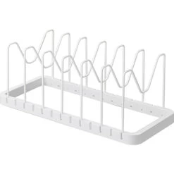 Extendable Pan Lid And Frying Pan Organiser - White
