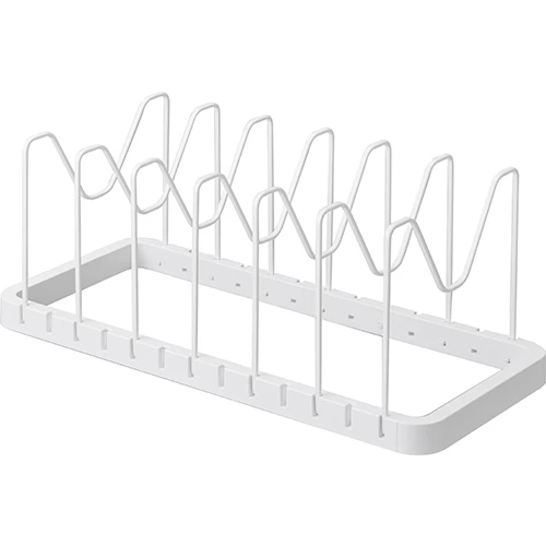 Extendable Pan Lid And Frying Pan Organiser - White 1 Extendable Pan Lid And Frying Pan Organiser - White