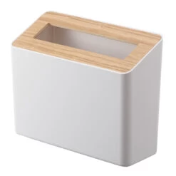 Tabletop Bin - White And Light Wood