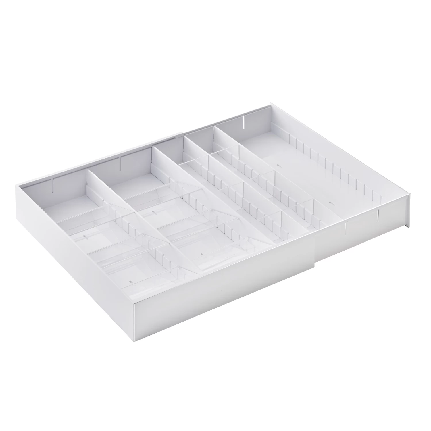 Extendable Cutlery Organiser - Tower - White 1 Extendable Cutlery Organiser - Tower - White