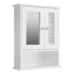 Wall Mounted Bathroom Cabinet - Rafia - White